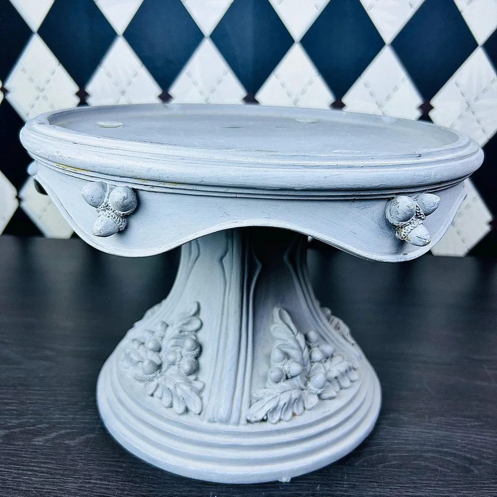 Matte Grey Ceramic Pedestal Plinth and Cake Stand French Country European‎ 11